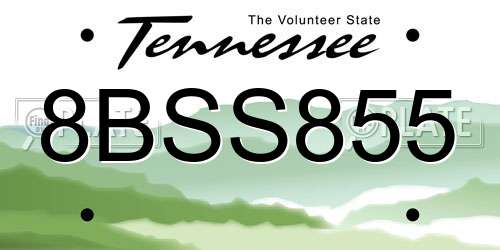 8BSS855 Tennessee License Plate