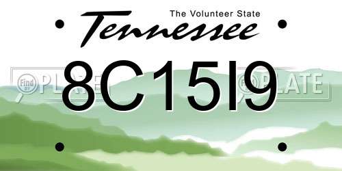 8C15I9 Tennessee License Plate