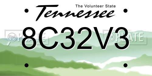 8C32V3 Tennessee License Plate