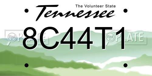 8C44T1 Tennessee License Plate
