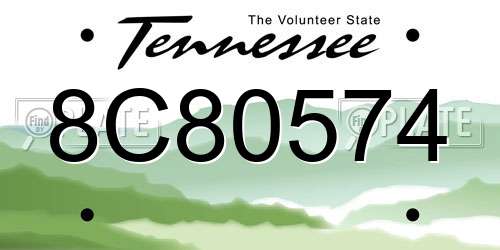 8C80574 Tennessee License Plate