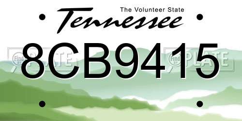 8CB9415 Tennessee License Plate