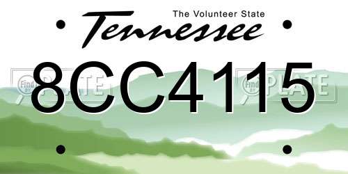 8CC4115 Tennessee License Plate