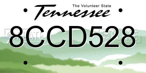 8CCD528 Tennessee License Plate