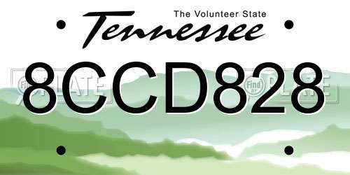 8CCD828 Tennessee License Plate