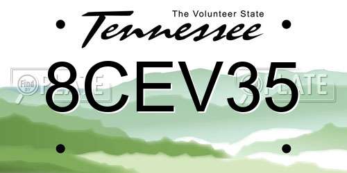 8CEV35 Tennessee License Plate