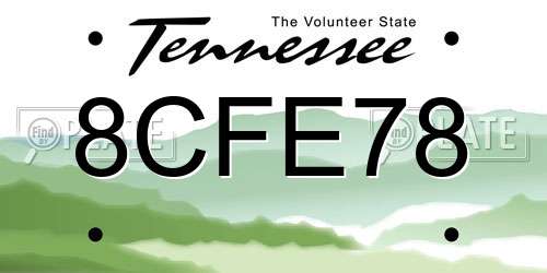 8CFE78 Tennessee License Plate