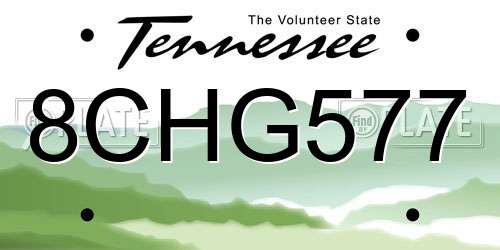 8CHG577 Tennessee License Plate