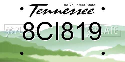8CI819 Tennessee License Plate