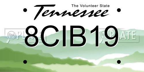 8CIB19 Tennessee License Plate