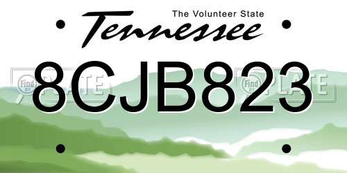 8CJB823 Tennessee License Plate