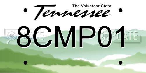8CMP01 Tennessee License Plate