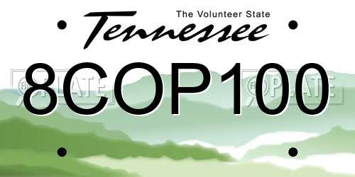8COP100 Tennessee License Plate