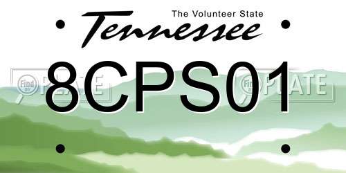 8CPS01 Tennessee License Plate