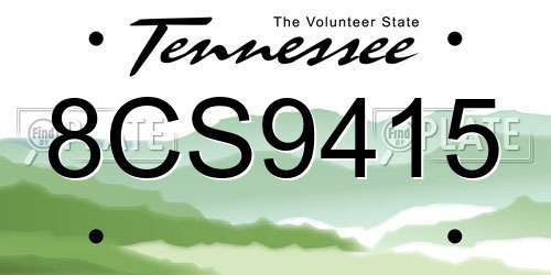 8CS9415 Tennessee License Plate