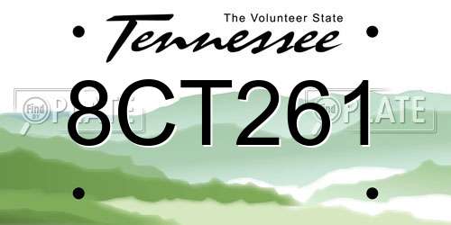 8CT261 Tennessee License Plate