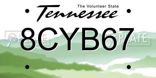 8CYB67 Tennessee License Plate