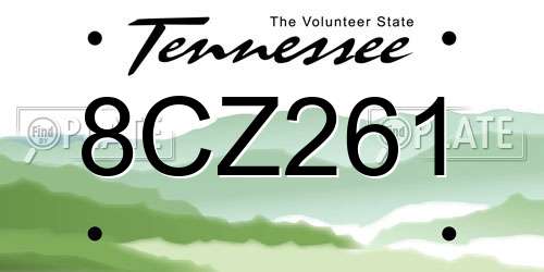 8CZ261 Tennessee License Plate