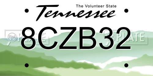 8CZB32 Tennessee License Plate
