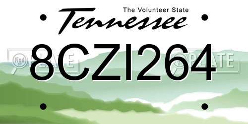 8CZI264 Tennessee License Plate