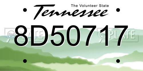 8D50717 Tennessee License Plate