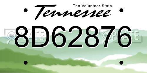 8D62876 Tennessee License Plate