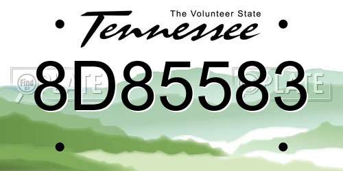 8D85583 Tennessee License Plate