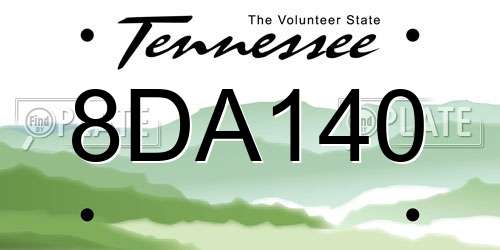 8DA140 Tennessee License Plate