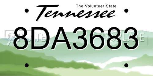 8DA3683 Tennessee License Plate