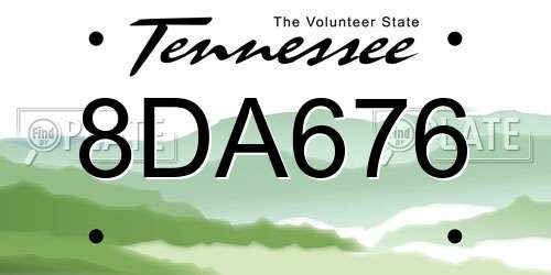 8DA676 Tennessee License Plate