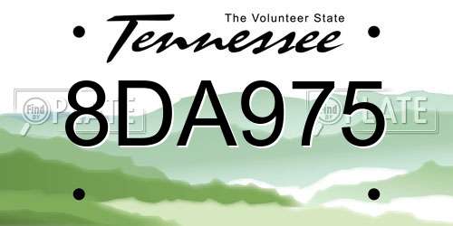 8DA975 Tennessee License Plate