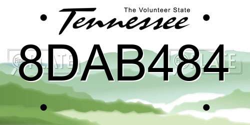 8DAB484 Tennessee License Plate