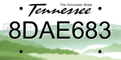 8DAE683 Tennessee License Plate