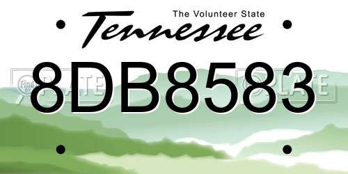 8DB8583 Tennessee License Plate
