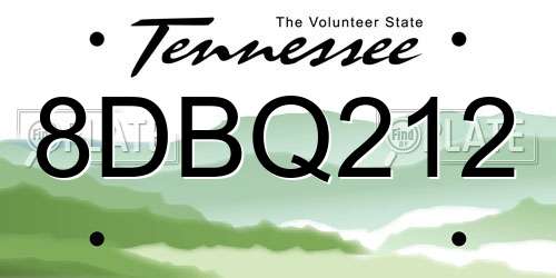 8DBQ212 Tennessee License Plate