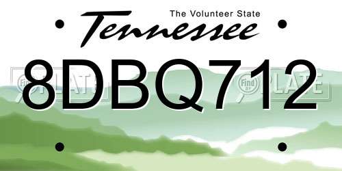 8DBQ712 Tennessee License Plate