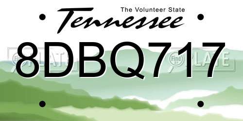 8DBQ717 Tennessee License Plate