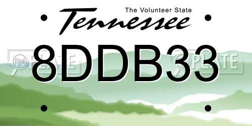 8DDB33 Tennessee License Plate