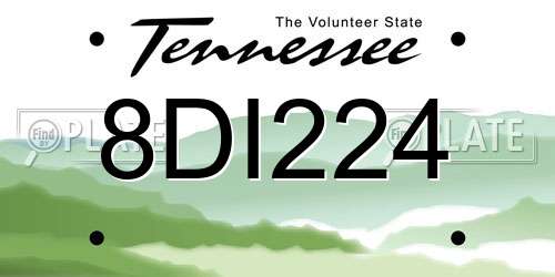 8DI224 Tennessee License Plate