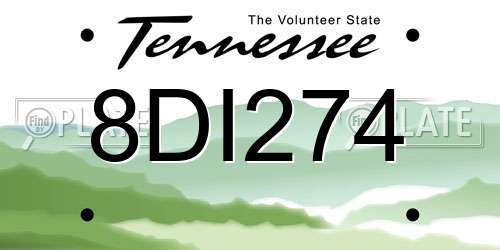 8DI274 Tennessee License Plate