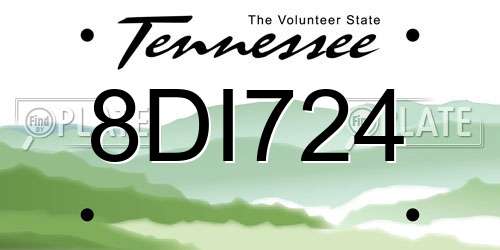8DI724 Tennessee License Plate