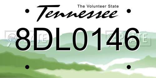 8DL0146 Tennessee License Plate