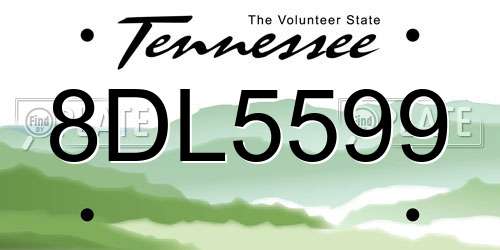 8DL5599 Tennessee License Plate