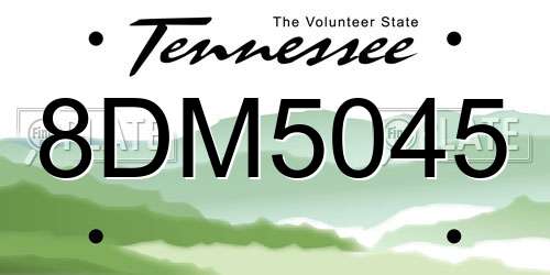 8DM5045 Tennessee License Plate