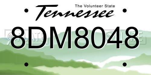 8DM8048 Tennessee License Plate