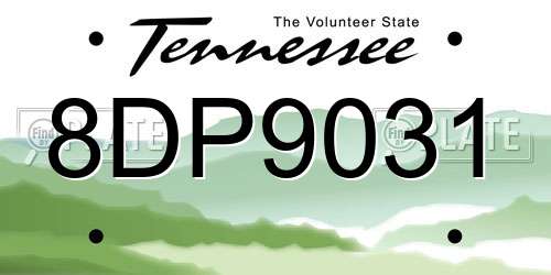 8DP9031 Tennessee License Plate
