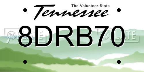 8DRB70 Tennessee License Plate