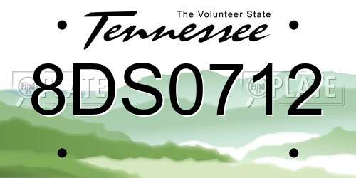 8DS0712 Tennessee License Plate