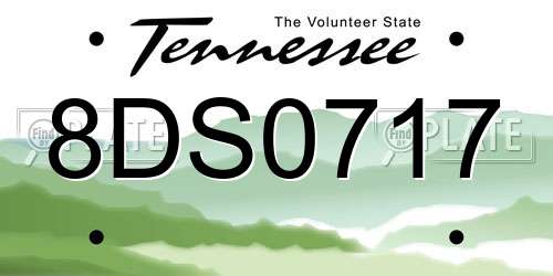 8DS0717 Tennessee License Plate