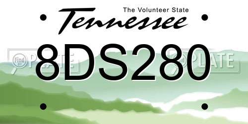 8DS280 Tennessee License Plate